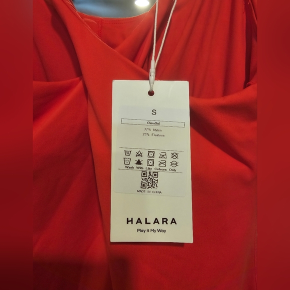 NWT Halara Backless Active Dress w Shorts Small Cloudful  $55 Orange/Red - Picture 13 of 13